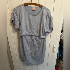 Carry large maternity & nursing blue short sleeve T-shirt